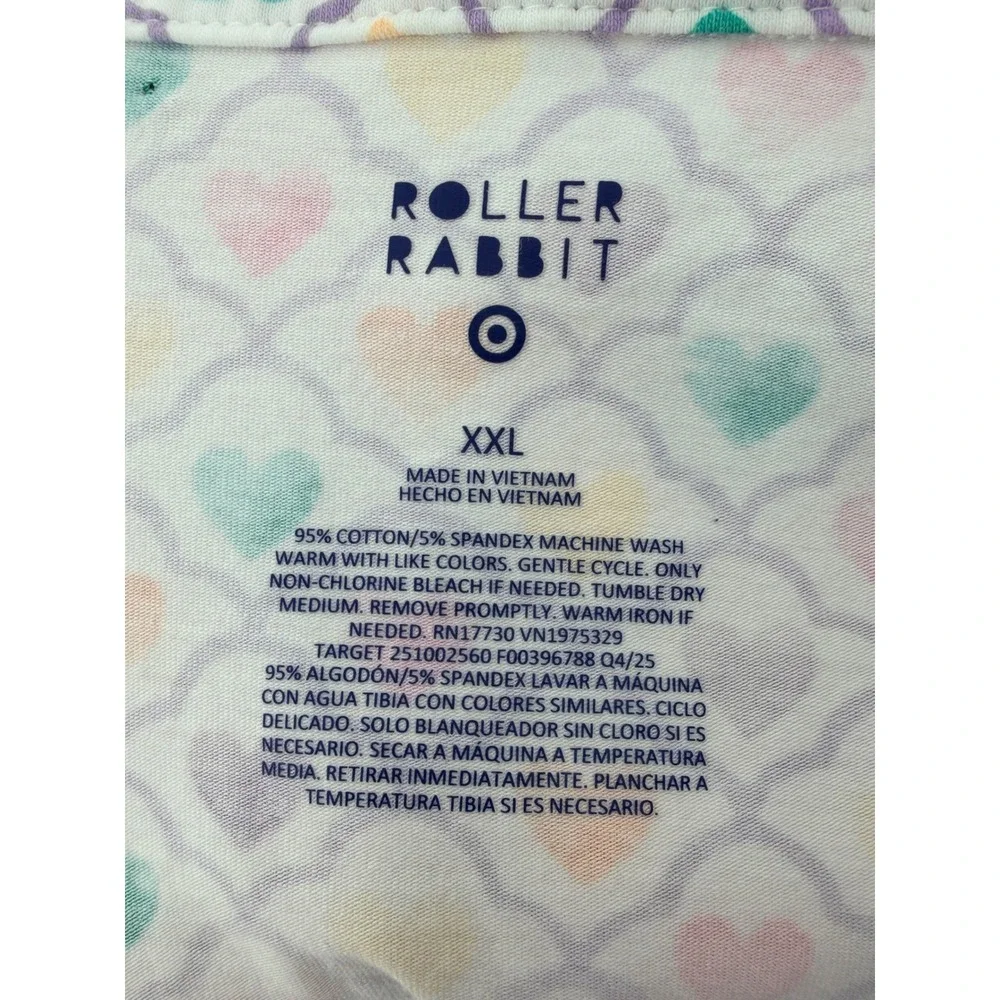 Roller Rabbit Target Geo Hearts Pajama Set Shorts Top Pastel Coquette Plus XXL
